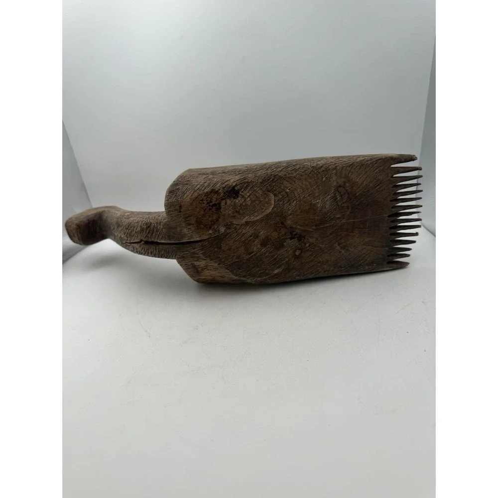 Vintage Wooden Kirkit Loom Beater Hand Painted Folk Art Weaving Comb 12